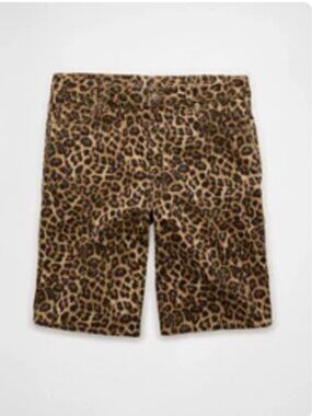 NWOT American Eagle Dreamy Drape Stretch Leopard High-Waisted Shorts 16